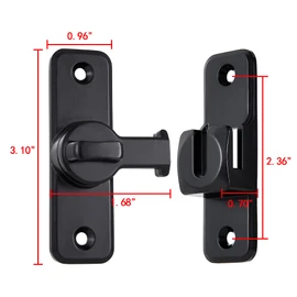 Black 90/180 Degree Flip Latch,Zinc Alloy Barn Door Latch