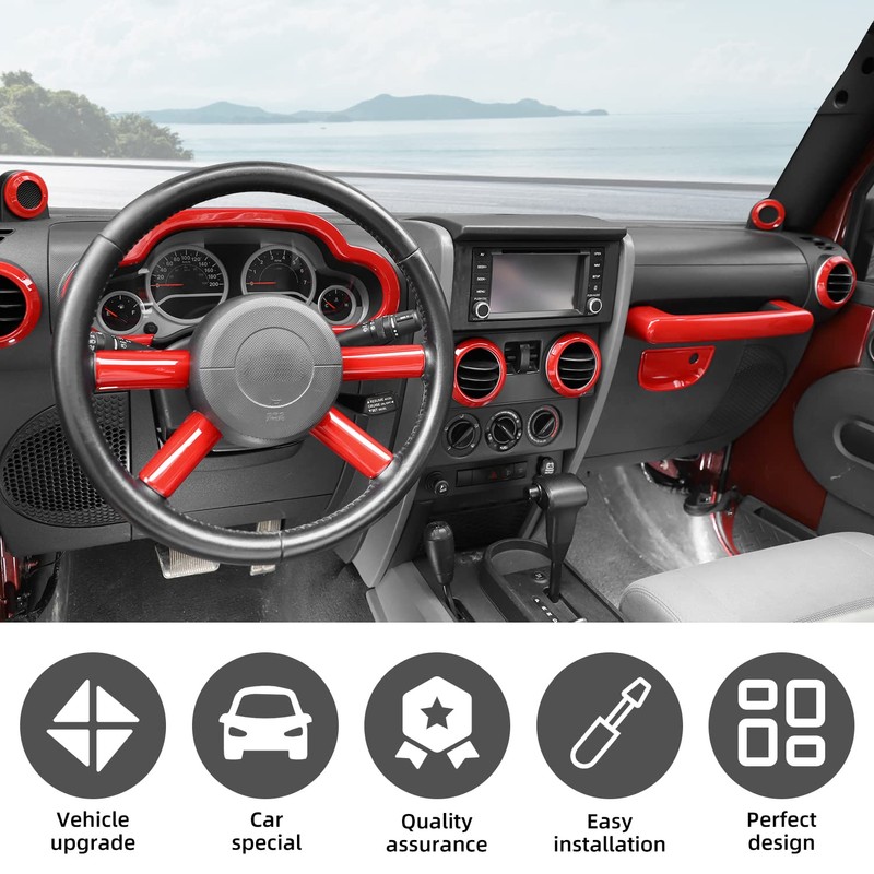 SQQP Carbon Fiber 14PCS Full Set Interior Trim Kit for