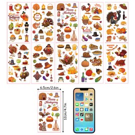 Fall Temporary Tattoos for Kids,10 Sheets Thanksgiving Autumn Leaves Pumpkin Tattoo Stickers Turkey Day Accessories for Thanksgiving Party Favor Happy Fall Decorations
