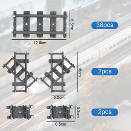 RANJIMA Building Blocks Train Rails Set, Railway Rails, 42 Pieces, City Railway Toy, City Expansion Set, Tracks, Compatible with the Market Leader, Expansion Set Children's Toy