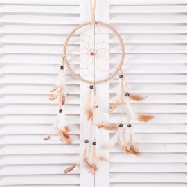 THY COLLECTIBLES 15" Traditional Beige Dream Catcher with Feathers Wall or Car Hanging Ornamen...