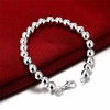 925 Sterling Silver Round Beads Bracelet, 8mm