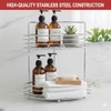 SDZOREN 2-Tier Floor Standing Corner Shower Caddy - Stainless Steel