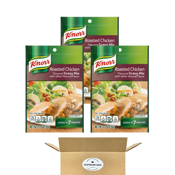 Knorr Gravy Mix For Delicious Easy Meals and Side Dishes Roasted Chicken Gravy No Artificial Flavors, No Added MSG 1.2 oz - Pack of 3 (3.6 oz in total)