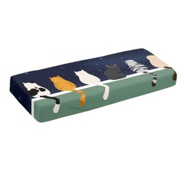 Pzuqiu Cartoon Cat Piano Keyboard Dust Cover Music Keyboard Dirt Proof Cover Stretchy Electronic Keyboard Piano Cover with Elastic Band Piano Accessories, 61-76 Keys