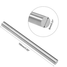 sourcing map 2pcs Round Steel Metal Rods, 8mm x 100mm High Speed Steel (HSS) Lathe Bar Stock Tool, for Shaft Gear Drill Lathes Boring Machine Turning Miniature DIY Craft, 2pcs