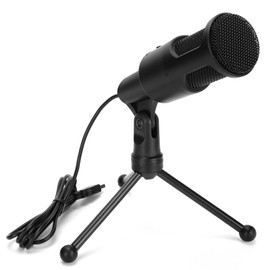 USB Microphone Low Noise SF‑960B Voice Tube with Stand for Computer Games SingingBlack