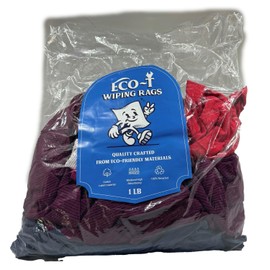 Eco-T Mechanic Rags - Colored T-Shirt Material, 100% Recycled, Eco-Friendly, High Absorbency, Low Lint, Low-Cost, Industrial Use Wiping Cloth (1 Lb Bag)