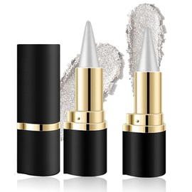 2 x Eyeliner Waterproof Eyeliner Pencils, Silver, Quick-Drying Smudge-proof Gel Eyeliner, Eye Pencil, Eye Look Eyeliner Makeup for the Ideal Eyeliner Liner, Everyday Long