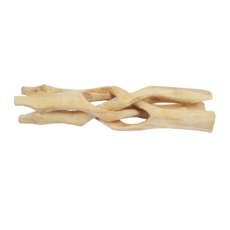 Indian Consigners Wooden Tripod Stand, Kobra Design (Natural White, 8
