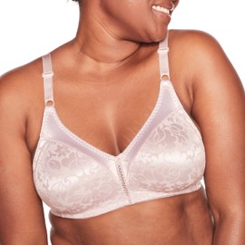 Bali Womens Double Support Wireless Bra, Lace With Stay-in-place Straps, Full-coverage Full Coverage Bra, Gloss, 36C US