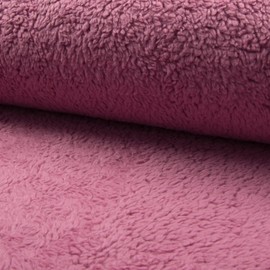 Cotton Teddy Sherpa Fleece Fabric Material - Old Pink, 1Mtr 150cmx100cm