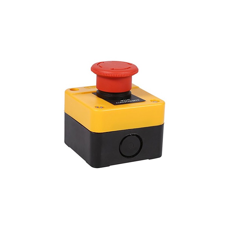 Atyhao Emergency Stop Push Button Switch Plastic Shell Red Shield