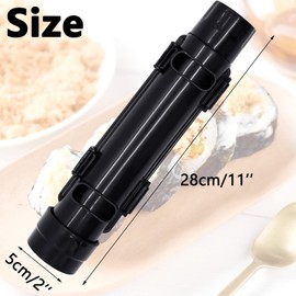 Yeelua Sushi Making Kit, Multifunctional Sushi Maker Bazooka Sushi Roller, Sushi Roll Kit, Sushi Mould for DIY Sushi More Diversified,Vegetable Meat DIY Roll Tool(Black)