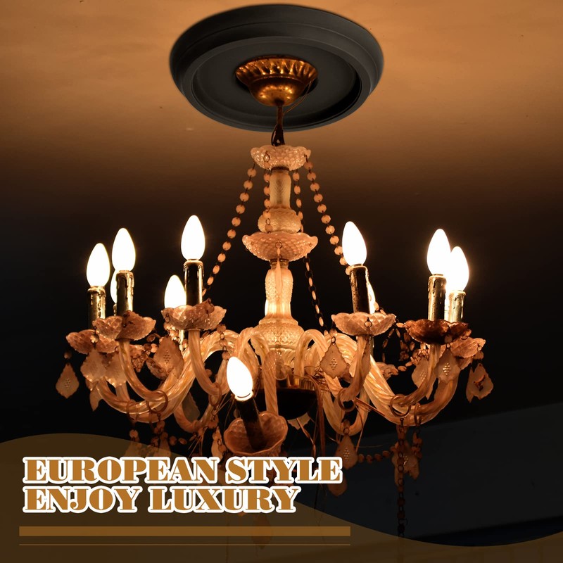 BBTO 2 Pack Black Ceiling Medallion for Light Fixtures and