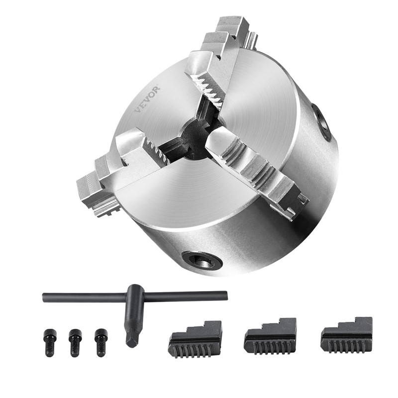 VEVOR 3-Jaw Lathe Chuck, 6'' Self-Centering Lathe Chuck, 0.14-6.3 in/3.5-160