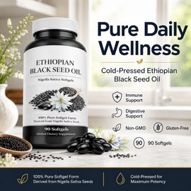 Ethiopian Black Seed Oil Softgels for Daily Wellness – Cold-Pressed Nigella Sativa Oil Support