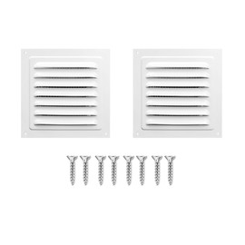 150 * 150, 2 Pieces, Aluminum Wall Vent Cover, Air Grille for Ventilation, Louvered Screen Mesh, for Home Kitchen Bathroom Ceiling, Gable Vent