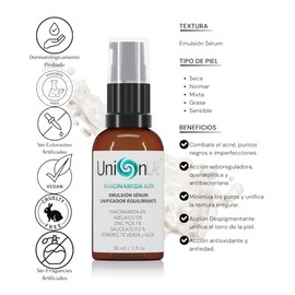 NIACINAMIDA AZN Emulsión Sérum Facial Unificador Equilibrante, 30 ml