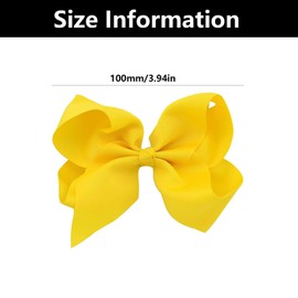 2pcs 4 In Yellow Hair Bow, Ribbon Hair Bow Clips Barrettes, For Children Kids Girls Women,Styling Accessory