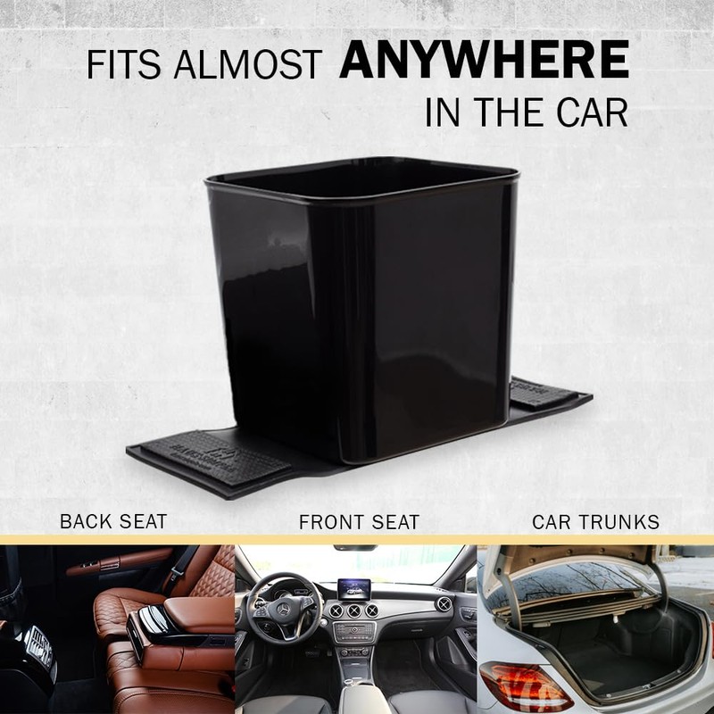 HAUSSIMPLE Car Trash Can 1.4 Gallon with Stability Flap &