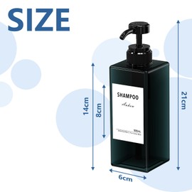 Anhow 3 Plastic Soap Dispensers, 500 ml PETG Soap Dispenser with Category Labels for Kitchen and Bathroom Shower / Kitchen / Bathroom - Blue / 500 ml