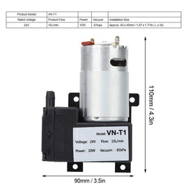 10L/min Miniature DC Vacuum Pump -81kpa Negative Pressure Pump (DC24V)
