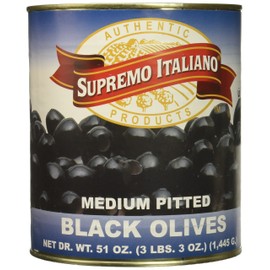 Supremo Italiano Medium Pitted Ripe Olives, 51 Ounce