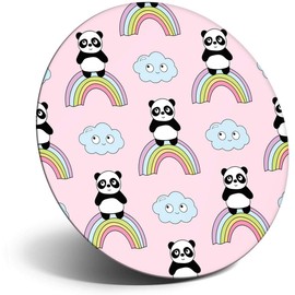 Destination Vinyl ltd Magnet for Refrigerator, Fridge - Cute Rainbow Panda Pink Kids for Office, Cabinet and Whiteboard, Magnetic Stickers, 8803