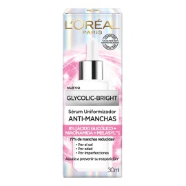 LOral Paris Glycolic Bright Srum Facial Antimanchas con cido Gliclico y Niacinamida, Reduce Manchas - Producto Original de Alta Calidad, Entrega Rápid