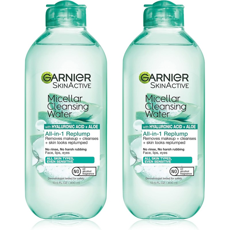 Garnier SkinActive Micellar Water with Hyaluronic Acid, Facial Cleanser Makeup