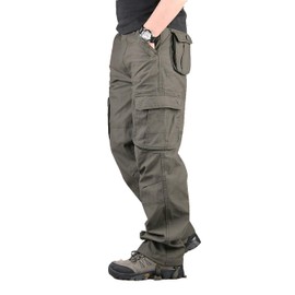 Lilychan Men's Lightweight Cargo Trouser Hiking Pants Army Combat Work Pants Casual Pants with 6 Pocket (38, Army Green)