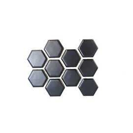 Splash Cascade 1" Hexagon Mosaic Tile (Black, Sample)