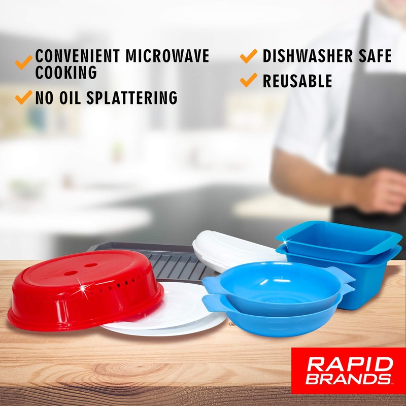 Rapid Brands Deluxe 9-Piece Microwave Cookware & Dinnerware Set |