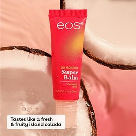 eos 24H Moisture Super Balm - Leche de coco, tratamiento labial de día o noche, hecho para pieles sensibles, bálsamos labiales e hidratantes, 0.35 onz