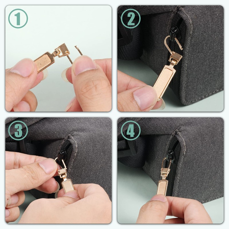 6pcs Zipper Pull Replacement, Zipper Part Replacement Detachable Metal Zipper