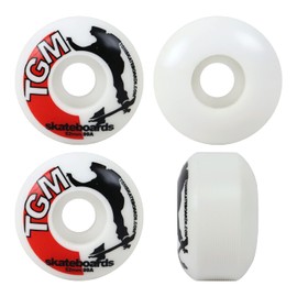 TGM Skateboard Wheels 52mm 99A White - Super High Rebound for Street and Park with Grooved Surface for Increased Grip and Speed