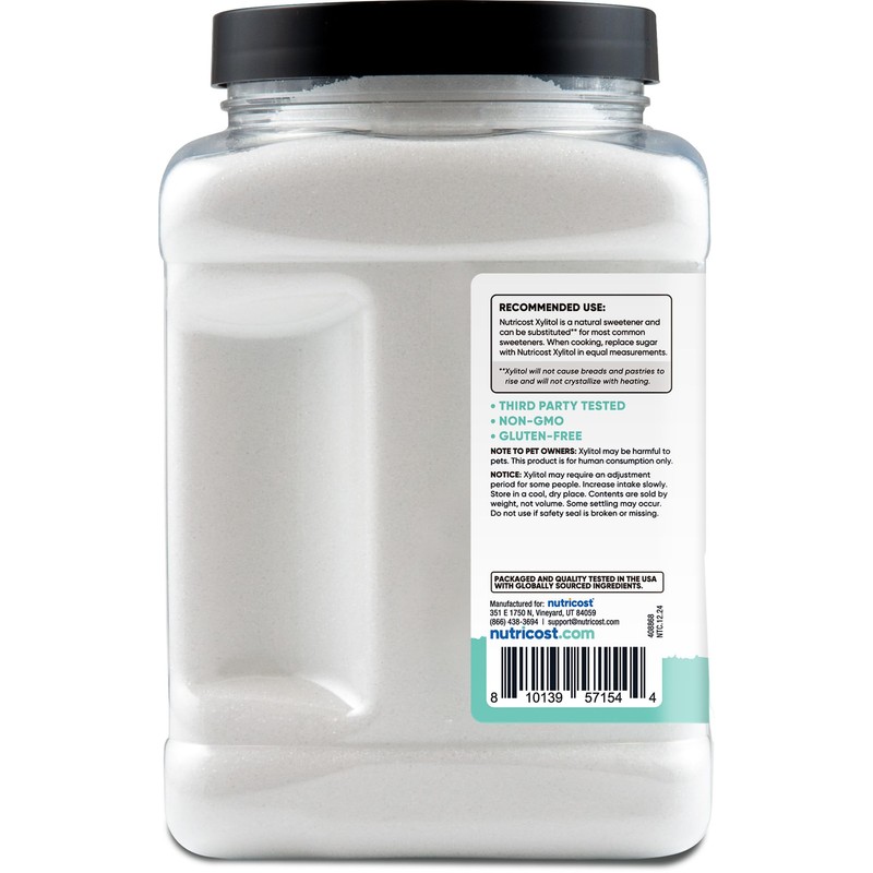 Nutricost Pure Xylitol Granulated Powder 2.5 Pounds - Granulated Crystals