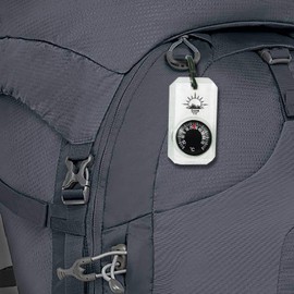 Sun Company Small Thermometer - Zipper Pull Mini Dial Thermometer with Ring | Easy to See Thermometer for Jackets, Hoodies, Backpacks - Clear