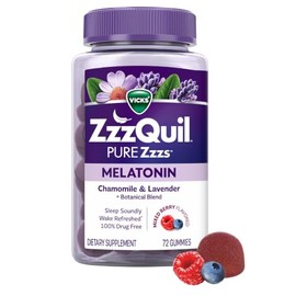 ZzzQuil, Pure Zzzs - Gomitas de melatonina, ayuda para dormir, melatonina de 2 mg, con manzanilla y lavanda, gomitas de melatonina para dormir, ayuda 