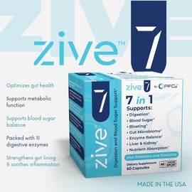 Zive 7-in-1 Digestive Support – Prebiotics, Enzymes & Herbal Blend for Natural Gut Health, Fiber Cleanse, Magnesium & Women’s Wellness