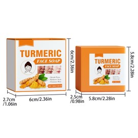 Dyceittdia 2pcs Kurkuma-Seife, Kurkuma-Reinigungsseife, Kurkuma Hautunreinheiten Seife, Reinigende Seife, Hellt die Haut auf und Macht sie Geschmeidig, 2pcs*100g, soap