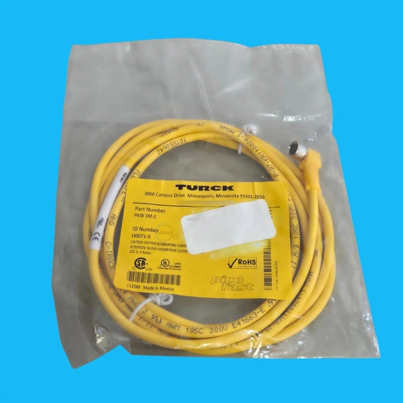 Cable Hembra 3 Pines Codo M8 2metros Pkw 3m-2 U0071-0
