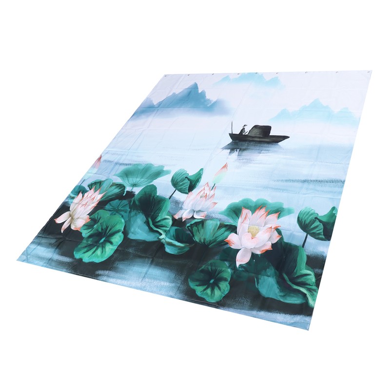 Blackout Curtains Waterproof Flower Pattern Shower Curtain Window Panels for