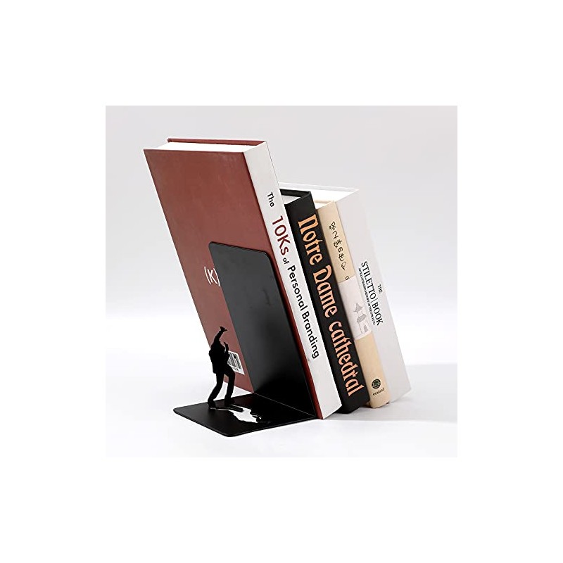 I-TOTAL® - Cute Metal Book Stand Bookends/Bookends for Shelf/Table (Crushed)