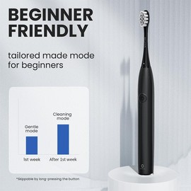 Oclean Electric Toothbrush,Whitening,72,000 VPM Deep Clean,Sensitive Base Protection,30-Day Battery,Soft Bristles,Gentle,Cleansing,Beginner Friendly - Color: Black