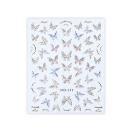 Belecome 3 Sheets 5D Embossed Butterfly Nail Sticker Decals DIY Nail Decals Self Adhesive Decoration Stickers for Women Manicure