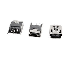 uxcell 3 Pcs Mini USB Type B Female Socket 5-Pin 180 Degree DIP Jack Connector