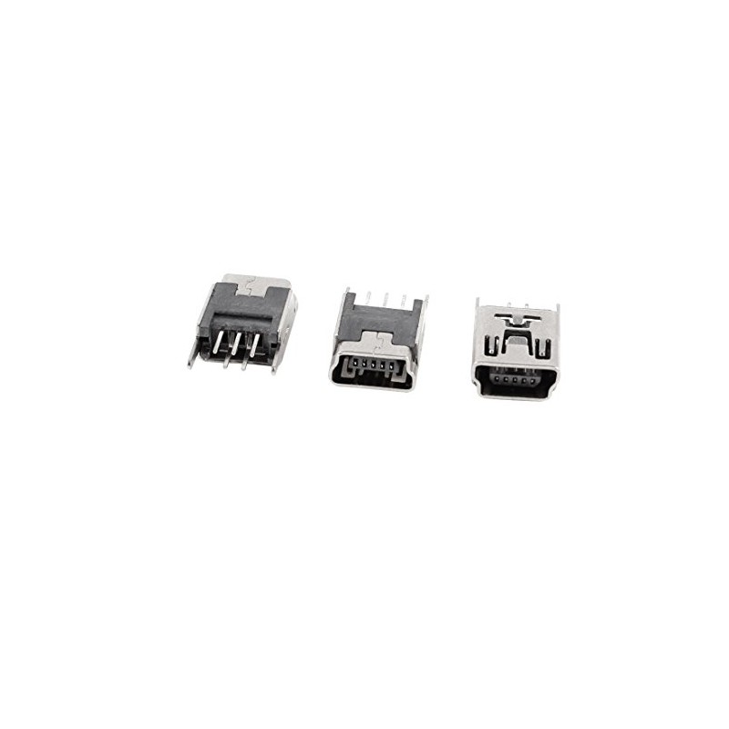 uxcell 3 Pcs Mini USB Type B Female Socket 5-Pin