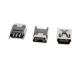 uxcell 3 Pcs Mini USB Type B Female Socket 5-Pin 180 Degree DIP Jack Connector